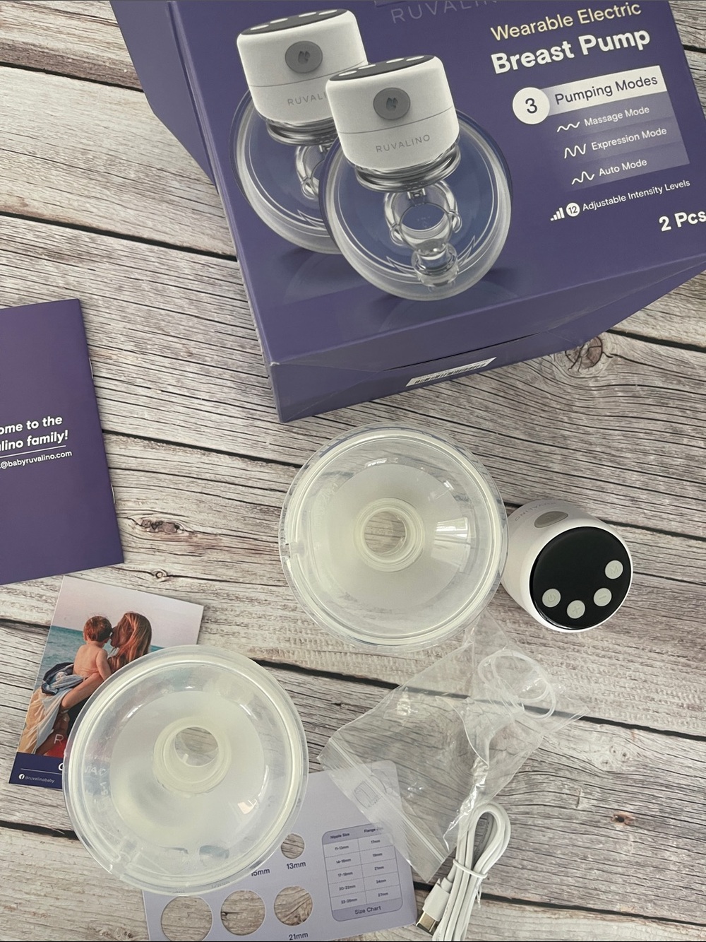$182 Ruvalino Wearable Electric Breast Pump very good 1 motor, 2 milk collectors